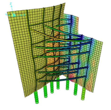 طراحی سازه نگهبان به روش مهارمتقابل یا استرات-شرکت ژئوسازه
