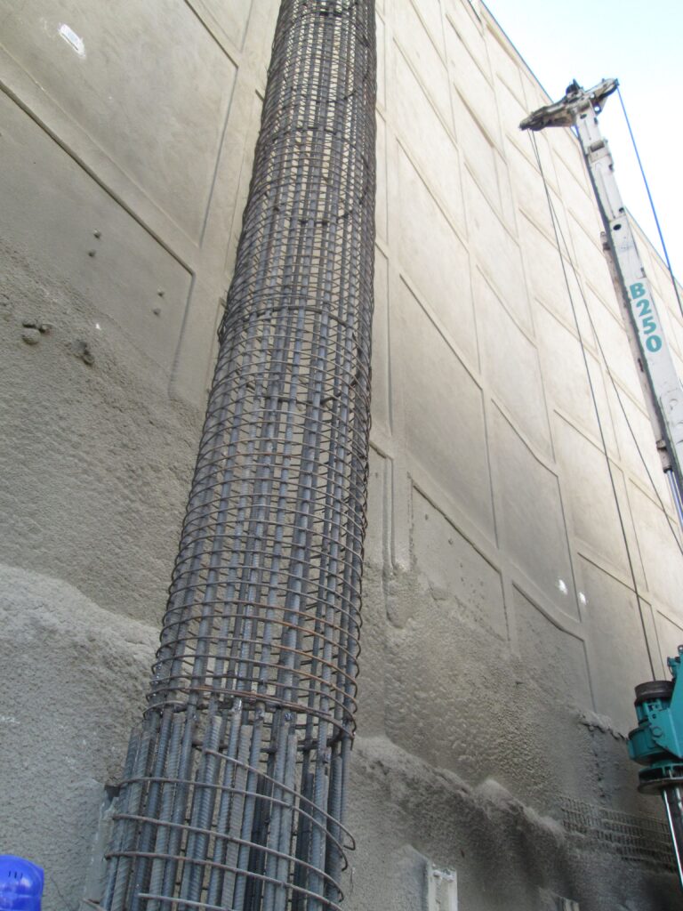 سبد میلگرد بافته شده جهت نصب در چاه شمع حفاری شده-شرکت ژئوسازه